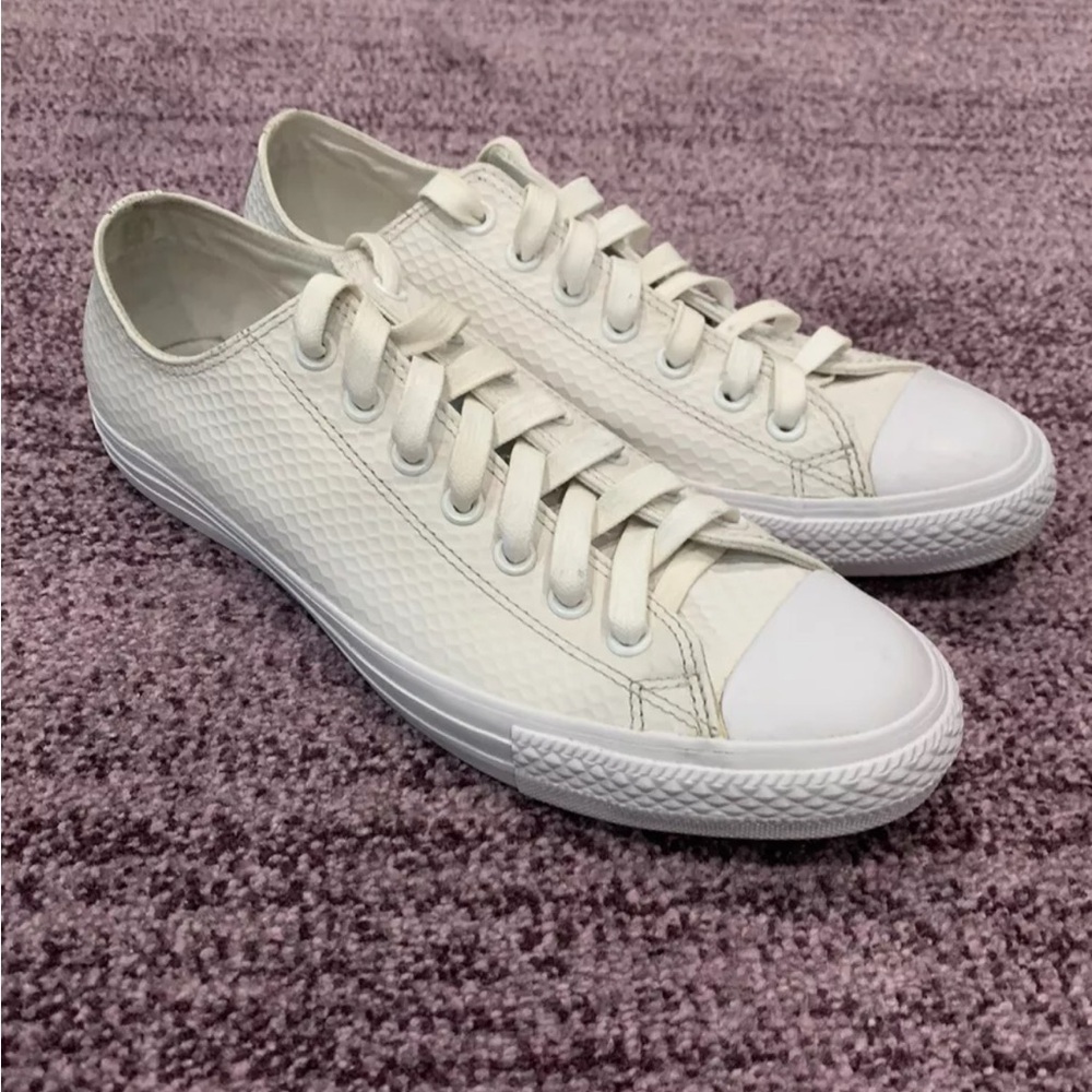 White Converse Snake Skin